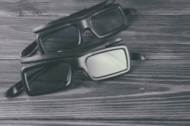 Patlamış mısır ve 3d gözlük. Sinema kavramı