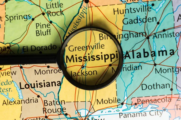 Mississippi Mapě — Stock fotografie