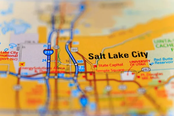 Salt Lake City Mapa Cerca — Foto de Stock