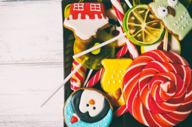 Birçok farklı tatlılar arka plan