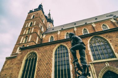 Krakow, Polonya - 25 Eylül 2016: Krakow muhteşem katedral