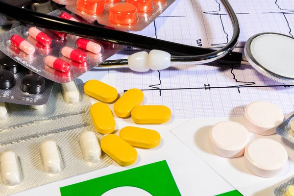 Hintergrundthema Pharmakologie Tabletten — Stockfoto