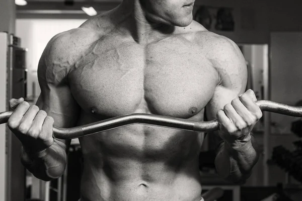 Man Engaged Weights Gym — Stock Photo, Image