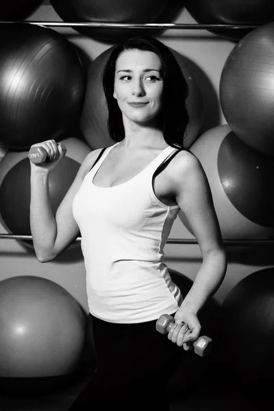 Belle Fille Dansant Dans Studio Fitness — Photo
