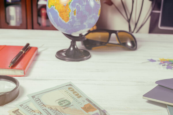 Background of one hundred dollar bills