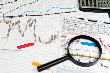 Finansal analizi ve grafikler. Forex ve hisse senedi piyasaları arka plan