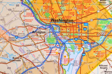 Vinnitsa, Ukrayna - 25 Haziran, 2017:Washington harita portre