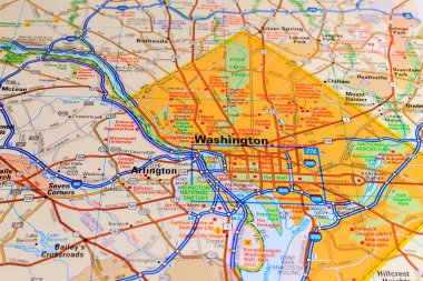 Vinnitsa, Ukrayna - 25 Haziran, 2017:Washington harita portre