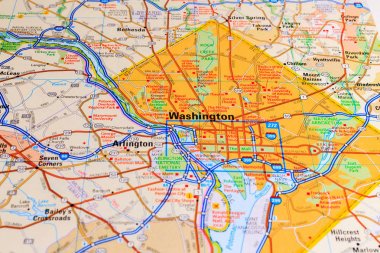 Vinnitsa, Ukrayna - 25 Haziran, 2017:Washington harita portre