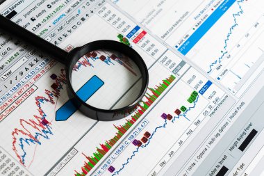 Finansal analizi ve grafikler. Forex ve hisse senedi piyasaları arka plan