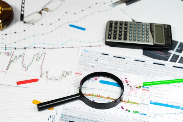 Analisi Grafici Finanziari Contesto Sui Mercati Forex Borsistici — Foto Stock