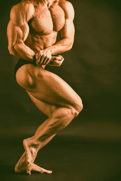 Forte Con Corpo Muscolare Palestra — Foto Stock