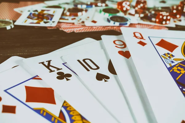 Playing Chips Cards Background — Stock Photo, Image