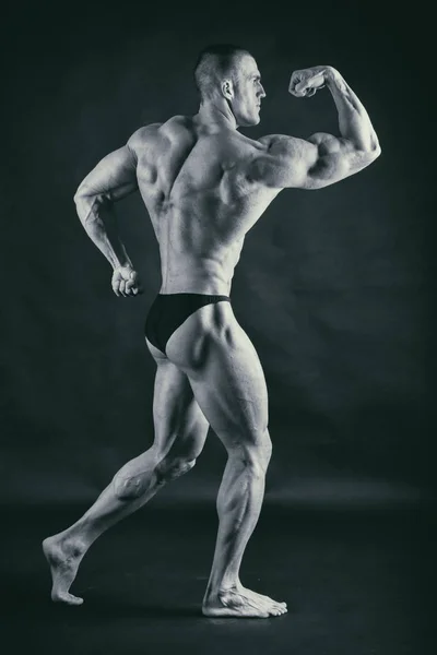 Muskulös Lättnad Bodybuilder Foto — Stockfoto