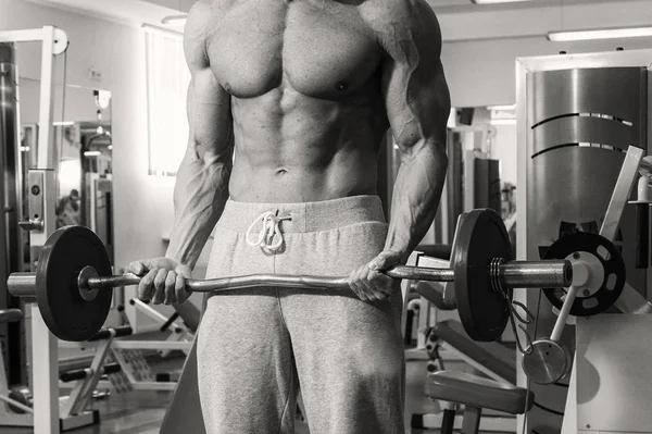 Muscular Embossed Bodybuilder Beautiful Photo — Stock Photo, Image