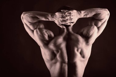 Bir vücut geliştirmeci portresi. Tonda fotoğraf