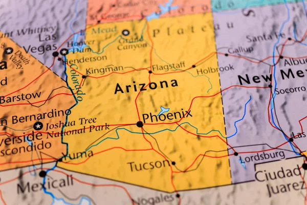Arizona Mapa Del Mundo — Foto de Stock