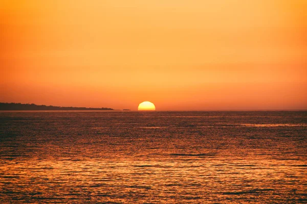 Coucher Soleil Magnifique Sur Plage — Photo