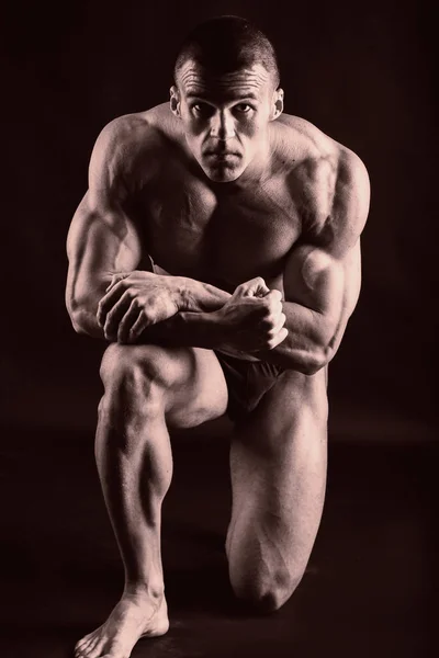 Ritratto Bodybuilder Foto Tonica — Foto Stock