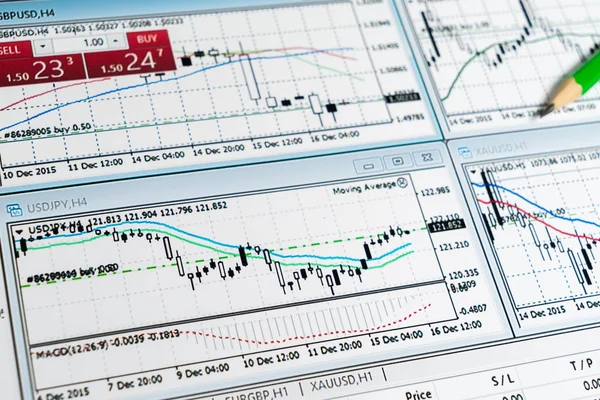 Gráficos Financeiros Tabela — Fotografia de Stock