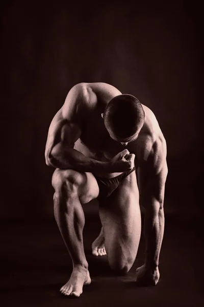 Portrait Bodybuilder Toned Photo — Stock Photo, Image