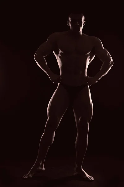 Porträt Eines Bodybuilders Getöntes Foto — Stockfoto