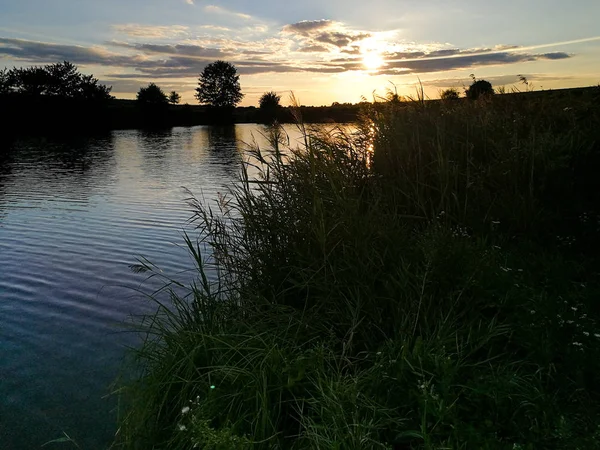 Krásný Večerní Západ Slunce Létě — Stock fotografie