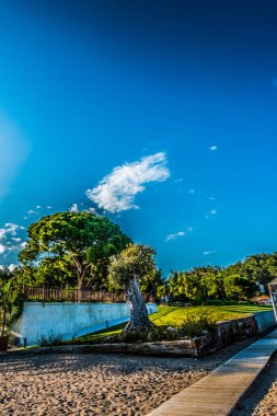 Deniz kenarındaki güzel resort peyzaj