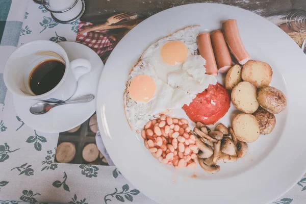 Angielskie Śniadanie Talerzu — Zdjęcie stockowe