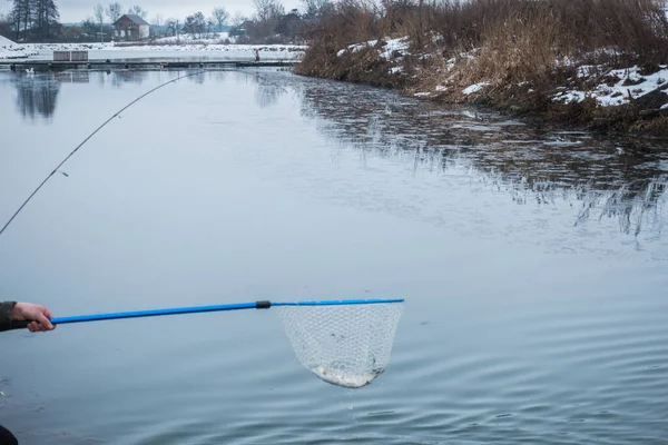 Pesca Truta Lago — Fotografia de Stock