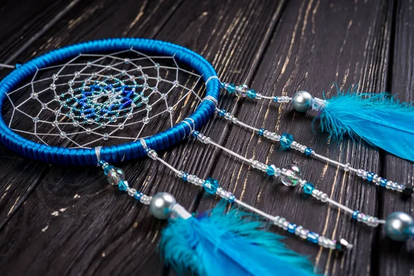 Dream Catcher Wooden Background — Stock Photo, Image