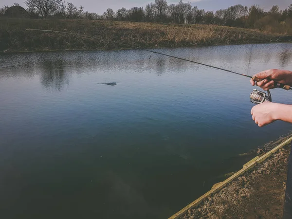 Pesca Sul Lago — Foto Stock