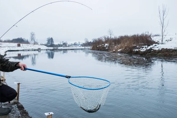 Pesca Truta Lago — Fotografia de Stock