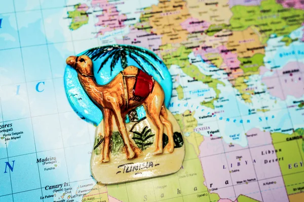 Tunesië Kaart Achtergrond Reisconcept — Stockfoto