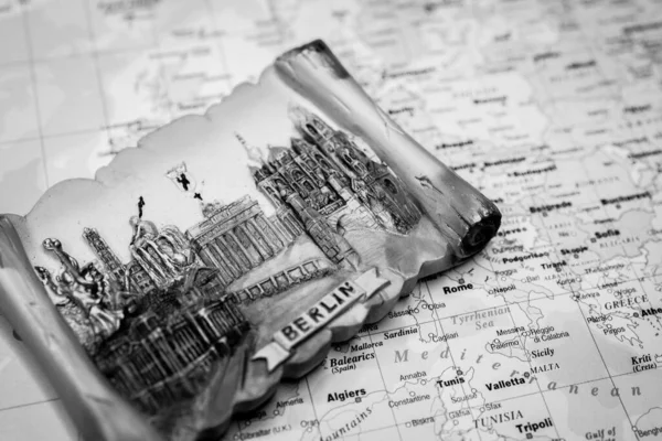Berlin on the map travel background
