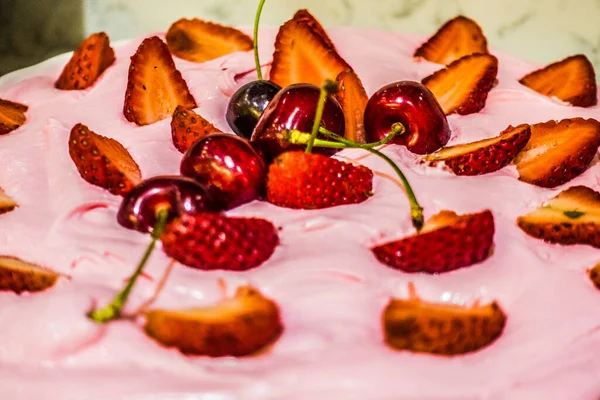 Strawberry Cream Cake  food dackground