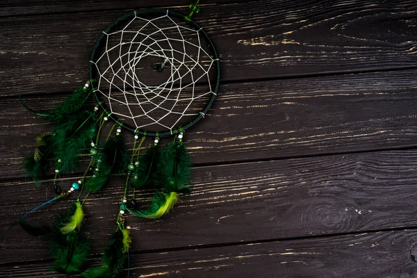 Dream Catcher Wooden Background — Stock Photo, Image