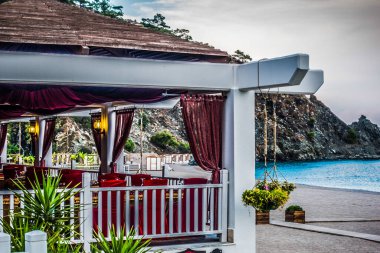 Güzel deniz tatil beldesi arka plan seyahati