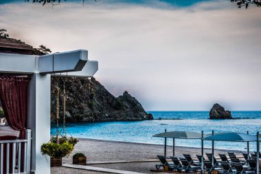 Güzel deniz tatil beldesi arka plan seyahati