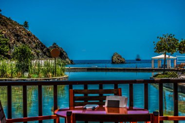 Resort restoran yaz alanında