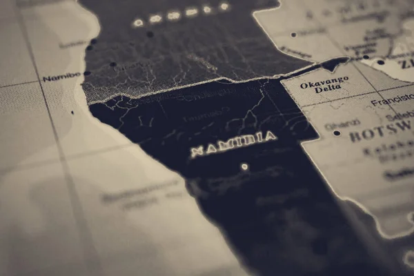 Namibia Mapa Fondo Viaje —  Fotos de Stock