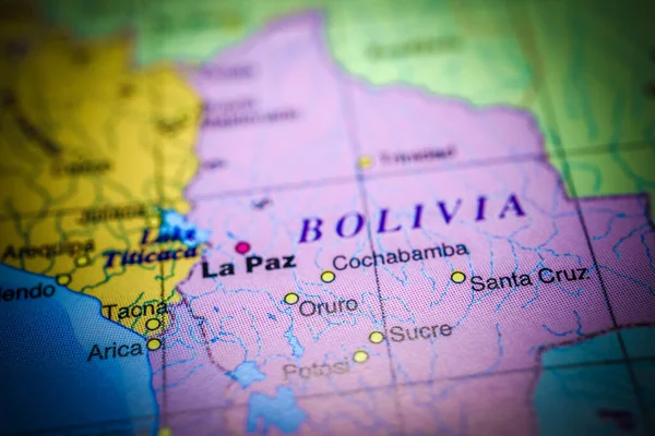 Bolivia Mapa Fondo Concepto Viaje — Foto de Stock