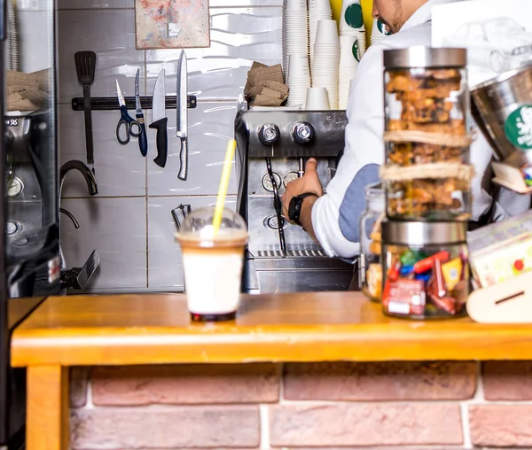 Káva Kavárně Barista Potravin Pozadí — Stock fotografie