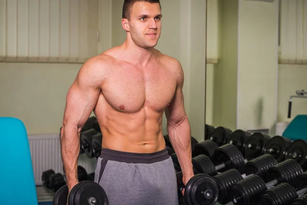 Ein Mann Trainiert Fitnessstudio Fitness Sport Gesundheit — Stockfoto