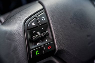 Modern bir arabanın içi. Arabaların temasının arkaplanı