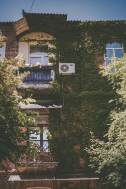 Güzel şehir balkon arka planı