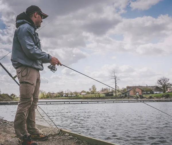 Pesca Sul Lago — Foto Stock