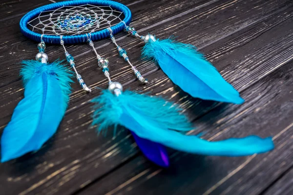 Dream Catcher Wooden Background — Stock Photo, Image