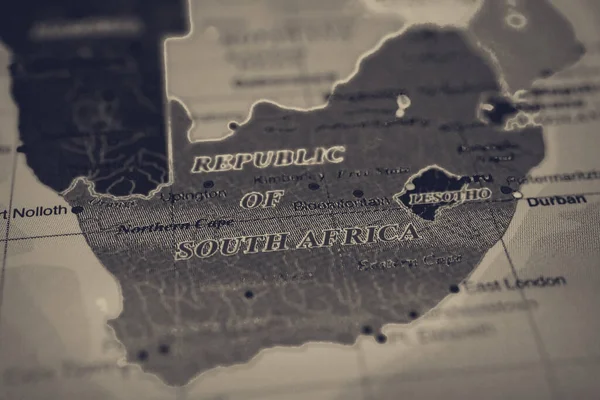 地图旅行背景上的南非共和国 — 图库照片