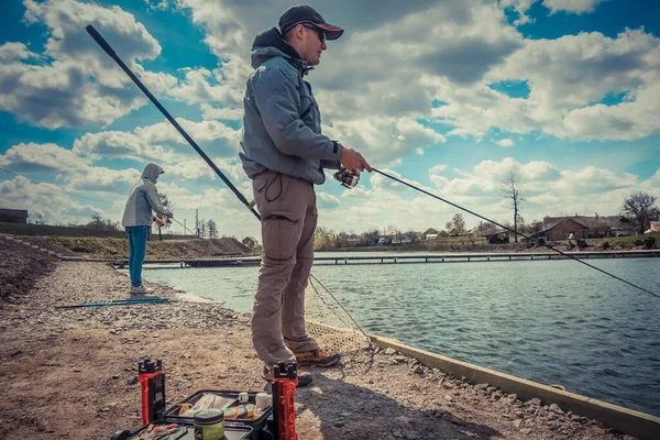 Риболовля Озері — стокове фото